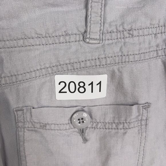 Hei Hei Pants Womens 4 Light Gray Linen Blend Cargo Capri Drawstring Utility Y2K - Picture 15 of 15